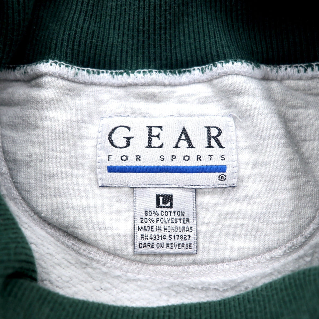 Anni '90 Felpa girocollo alta GEAR FOR SPORTS L Grigia Cotone Stampa Aereo da caccia JOINT ENDEAVOR