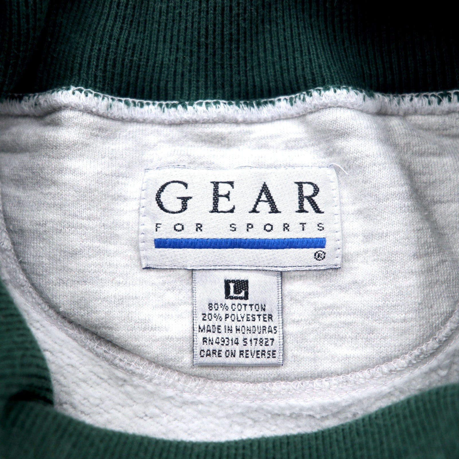 Anni '90 Felpa girocollo alta GEAR FOR SPORTS L Grigia Cotone Stampa Aereo da caccia JOINT ENDEAVOR