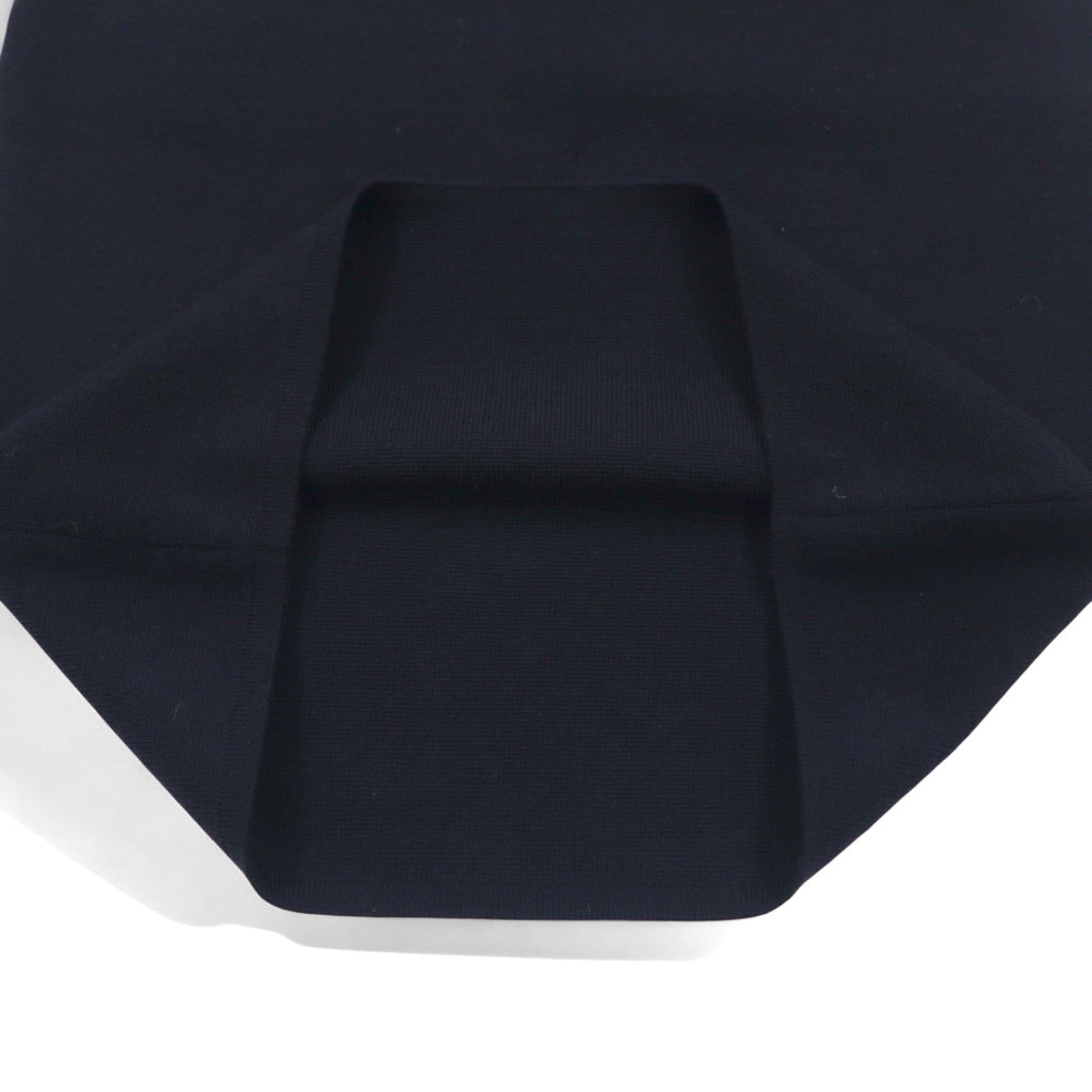 Salvatore Ferragamo Gonna in maglia in lana d'agnello vintage a bozzolo, taglia S, blu navy, made in Italy