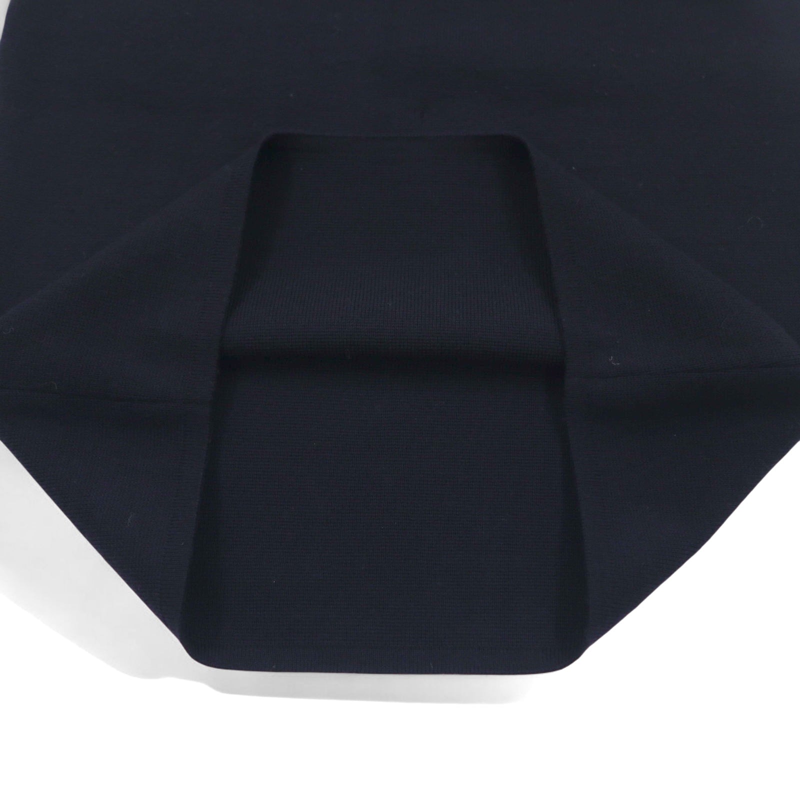 Salvatore Ferragamo Gonna in maglia in lana d'agnello vintage a bozzolo, taglia S, blu navy, made in Italy