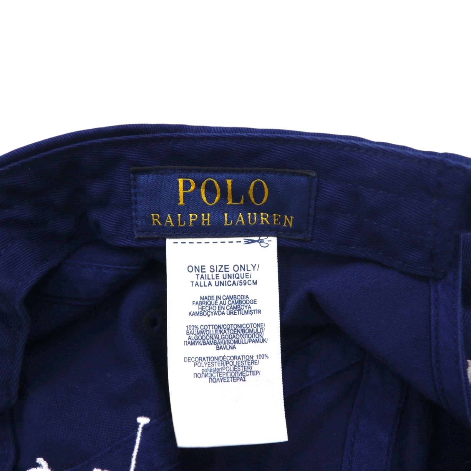 POLO RALPH LAUREN Big Pony - Berretto a 6 pannelli, taglia unica, con cinghia, blu navy, cotone