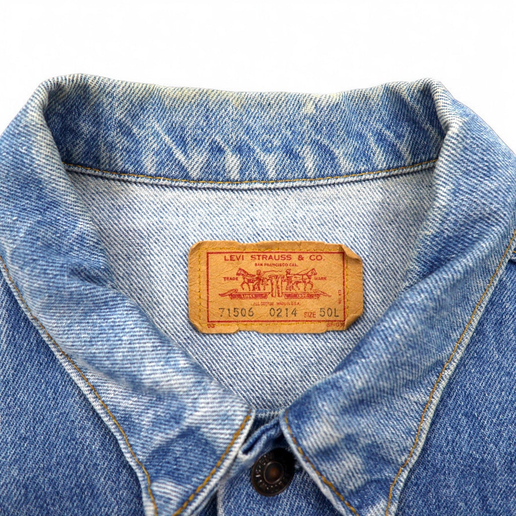 Giacca jeans Levi's anni '80 USA, blu, cotone, taglia XL, bottone 527, modello 70506 0214