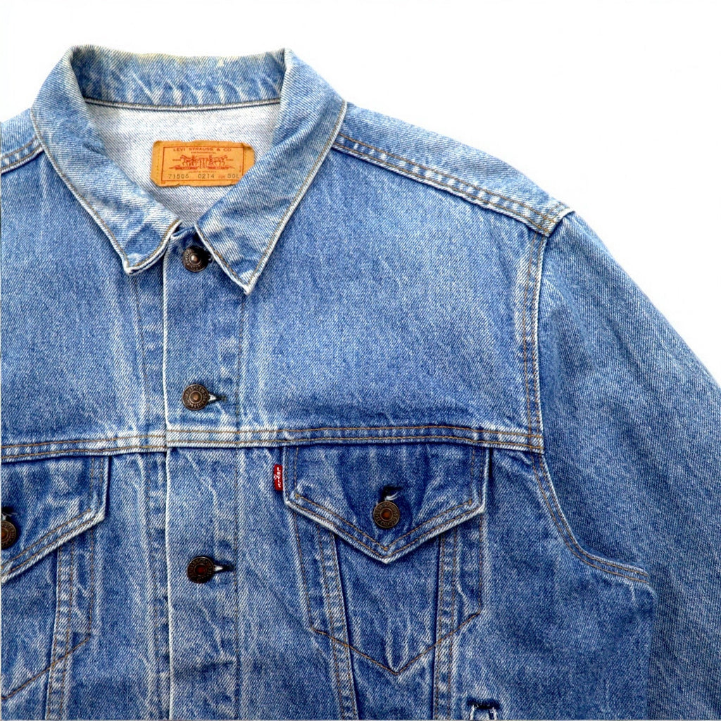 Giacca jeans Levi's anni '80 USA, blu, cotone, taglia XL, bottone 527, modello 70506 0214
