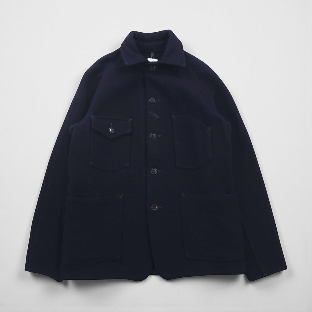 POST OVERALLS ( POST O’ALLS ) USA製 ウール メルトン カバーオール S ネイビー ウール ワークジャケット