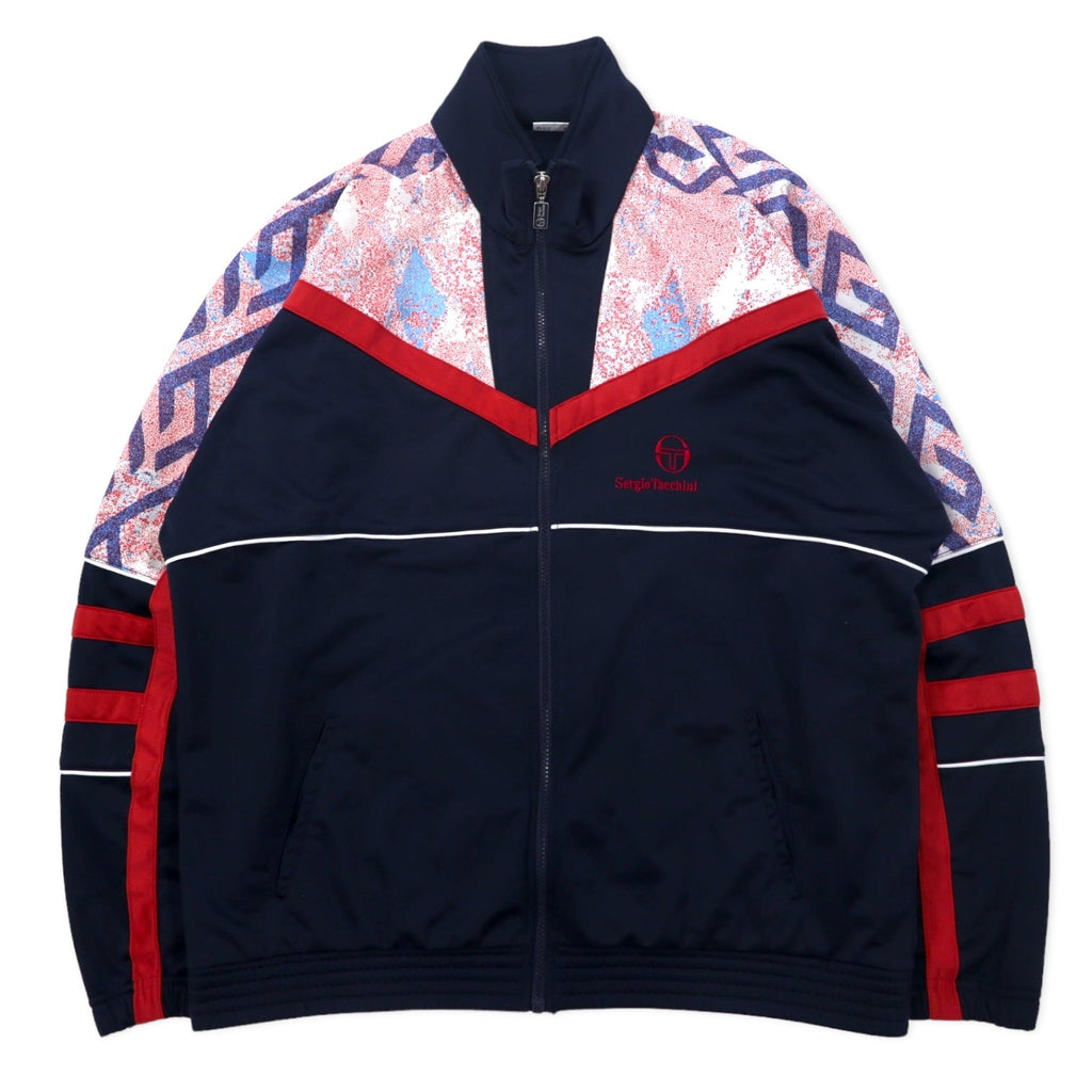 Sergio Tacchini Made in Italy Anni '90 Giacca da ginnastica Tuta sportiva 52 Blu navy Poliestere
