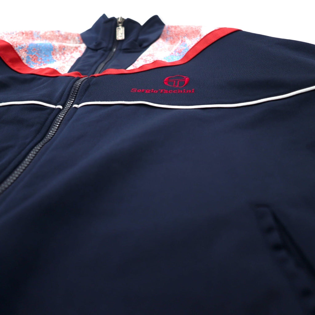 Sergio Tacchini Made in Italy Anni '90 Giacca da ginnastica Tuta sportiva 52 Blu navy Poliestere