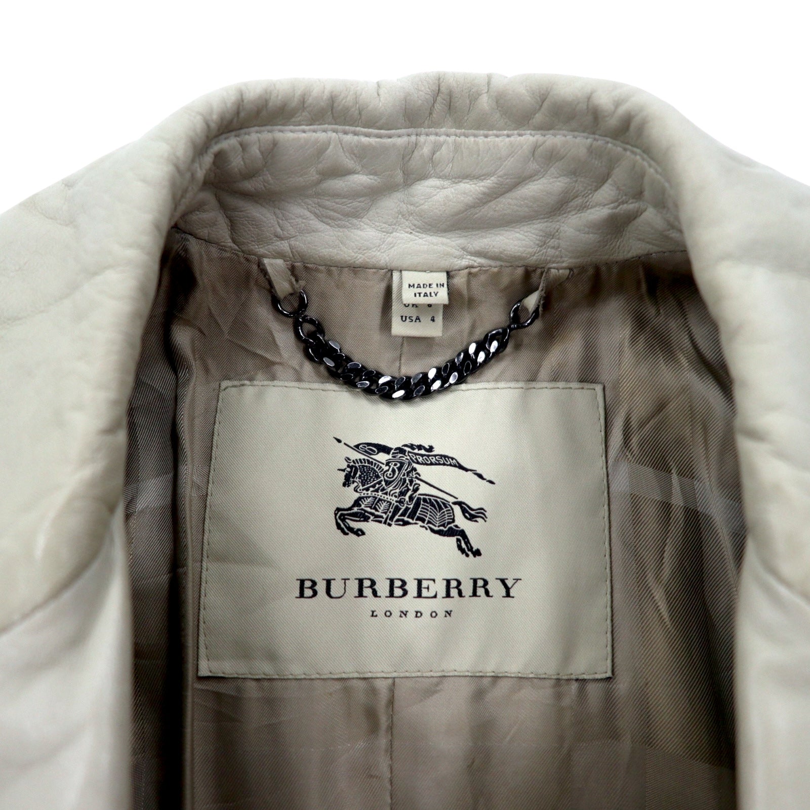 BURBERRY Trench in pelle di agnello M Avorio Pelle di pecora con cintura