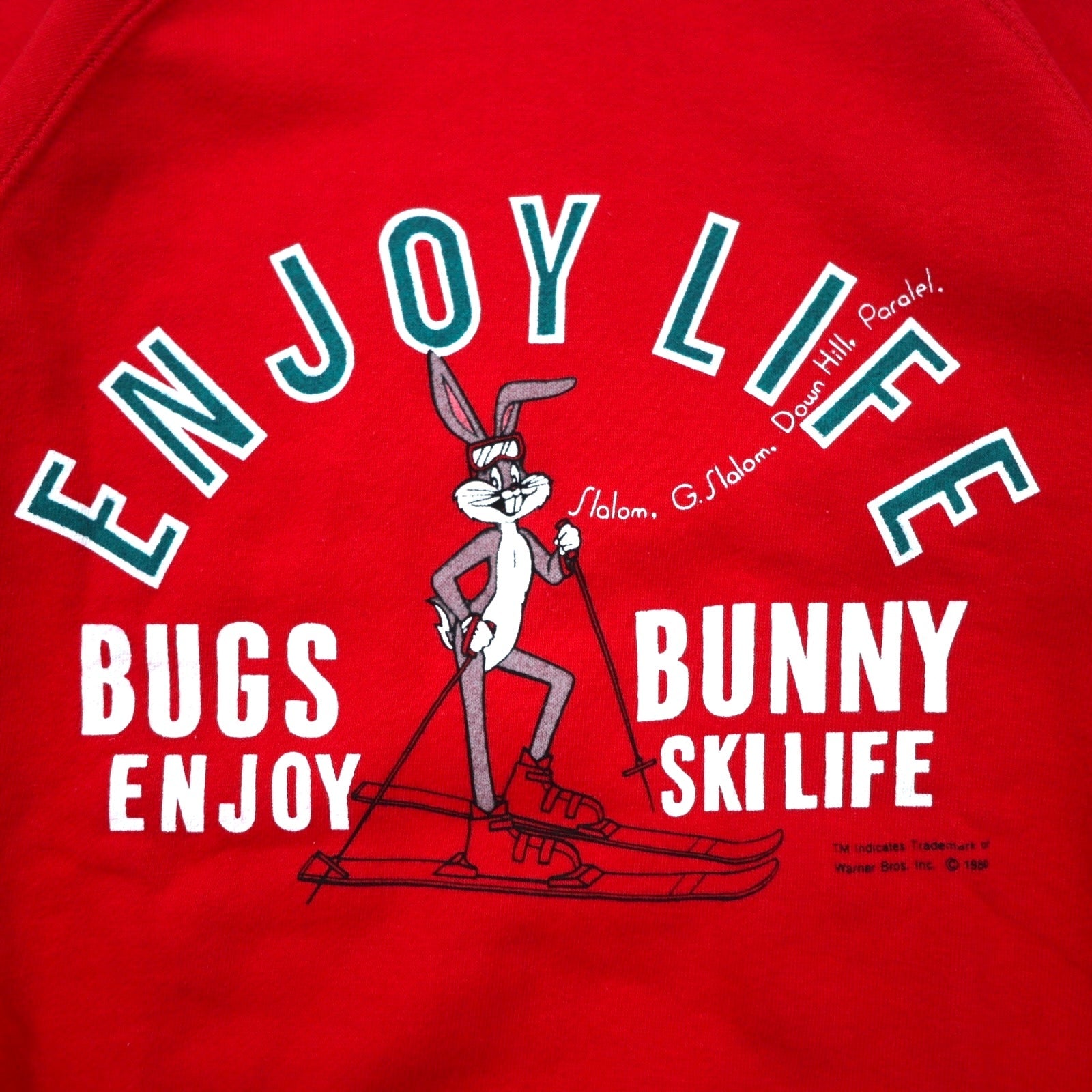 Warner Bros Anni '80 BUGS BUNNY Felpa con Stampa Personaggio S Rossa Cotone Bukky-Aki