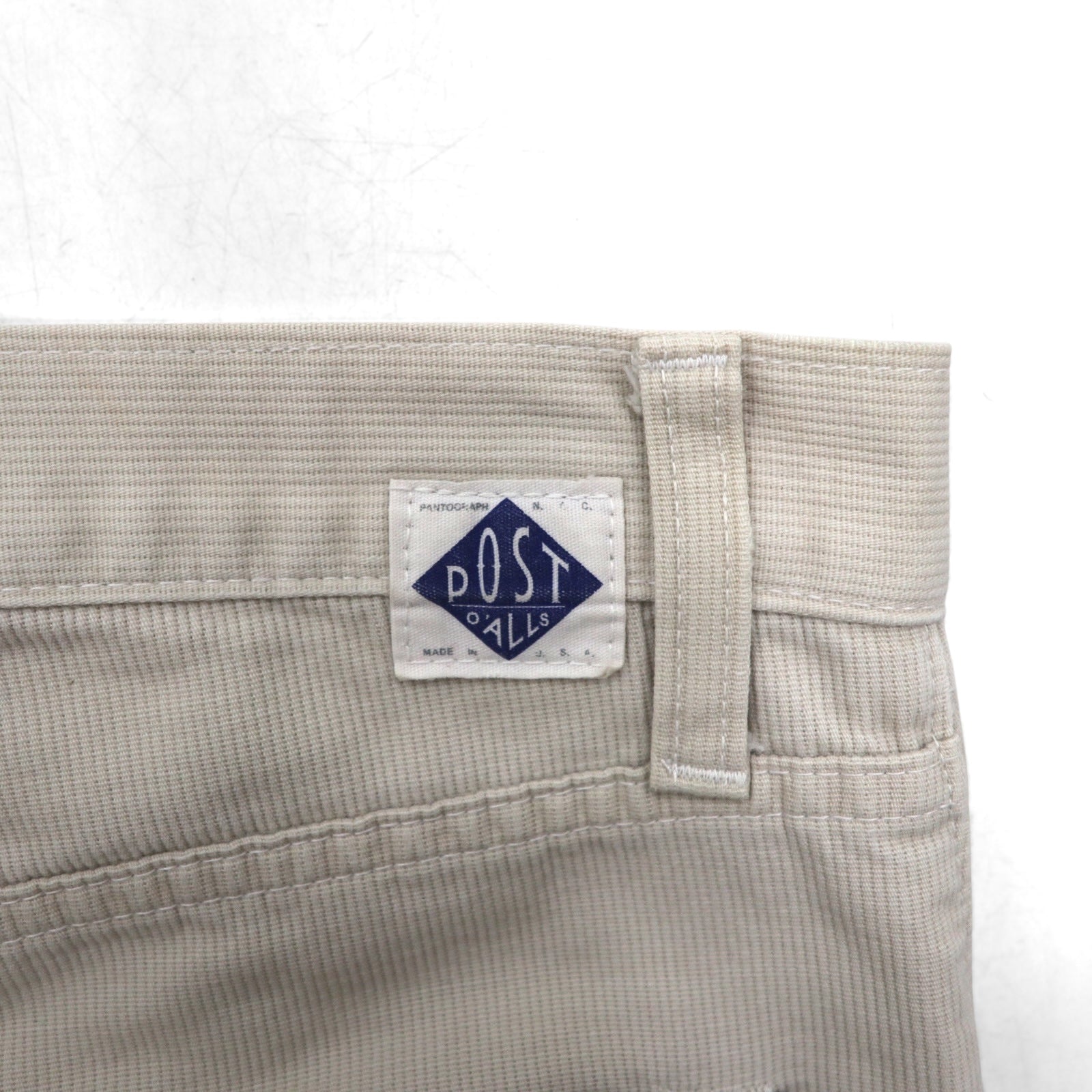 POST OVERALLS ( POST O’ALLS ) USA製 コーデュロイ チノパンツ ワークパンツ M ベージュ TALONジップ 5ポケット