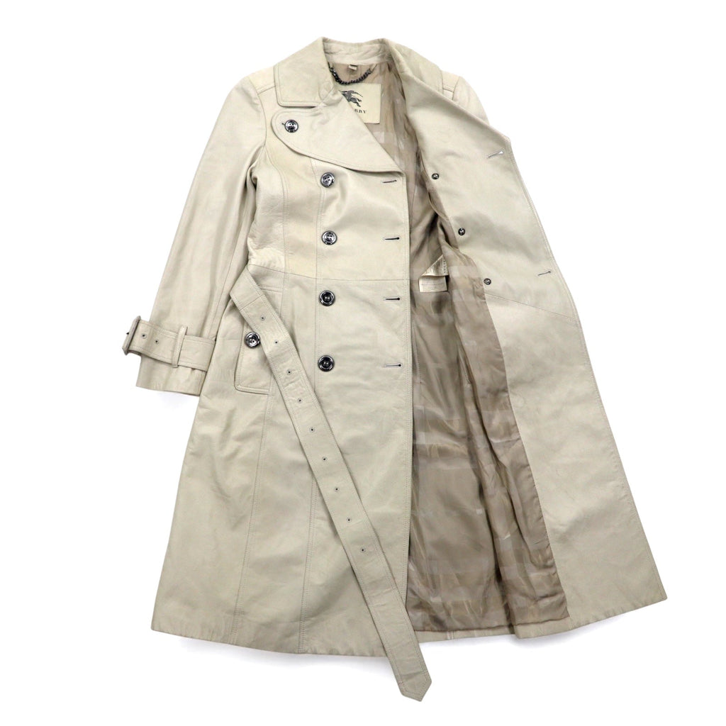 BURBERRY Trench in pelle di agnello M Avorio Pelle di pecora con cintura