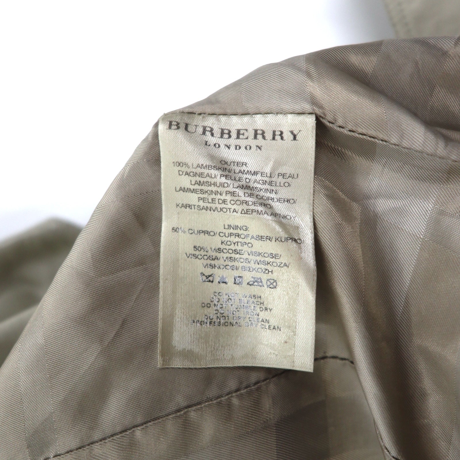 BURBERRY Trench in pelle di agnello M Avorio Pelle di pecora con cintura
