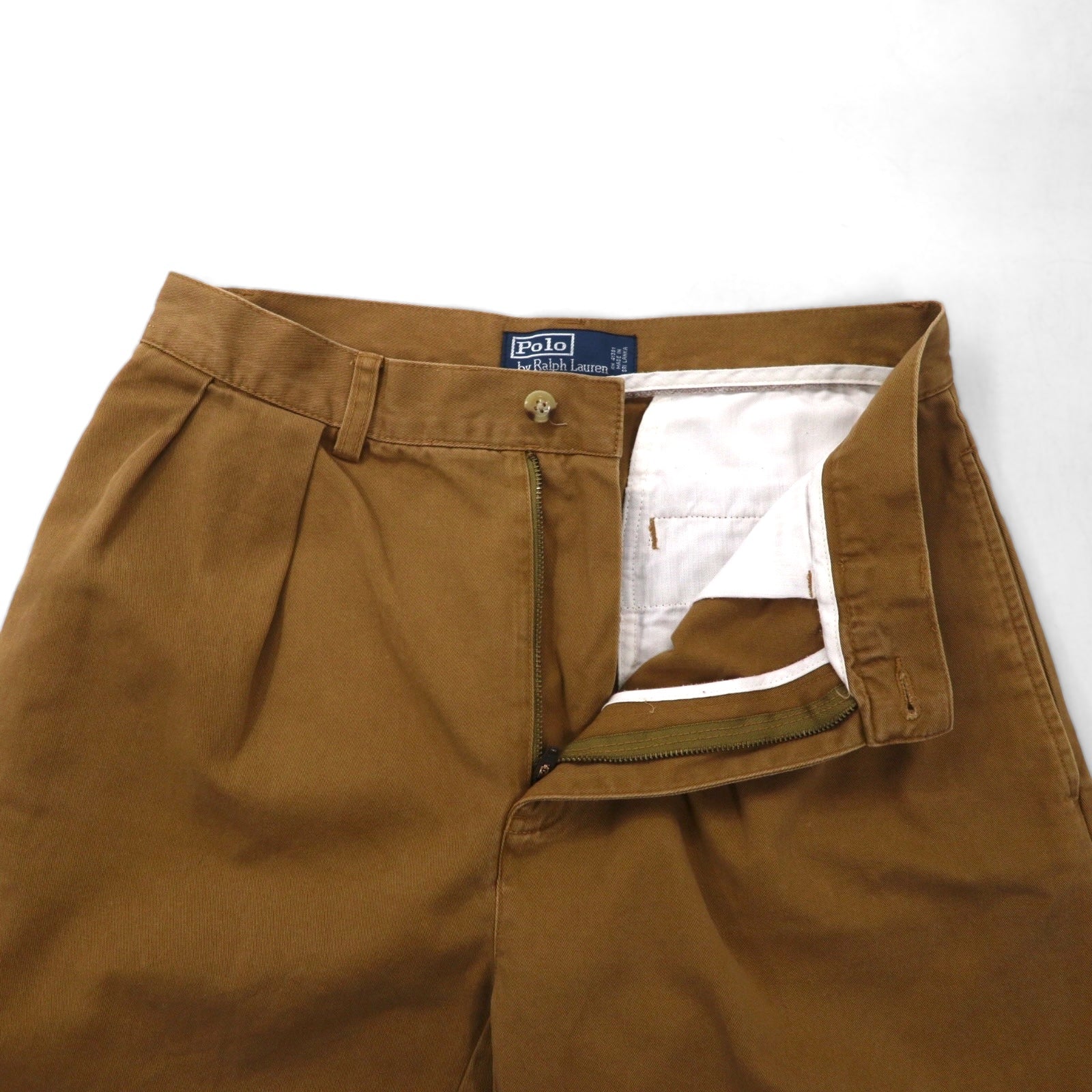 Polo by Ralph Lauren anni '90 TYLER SHORT Pantaloncini chino a due pinces M Beige Cotone