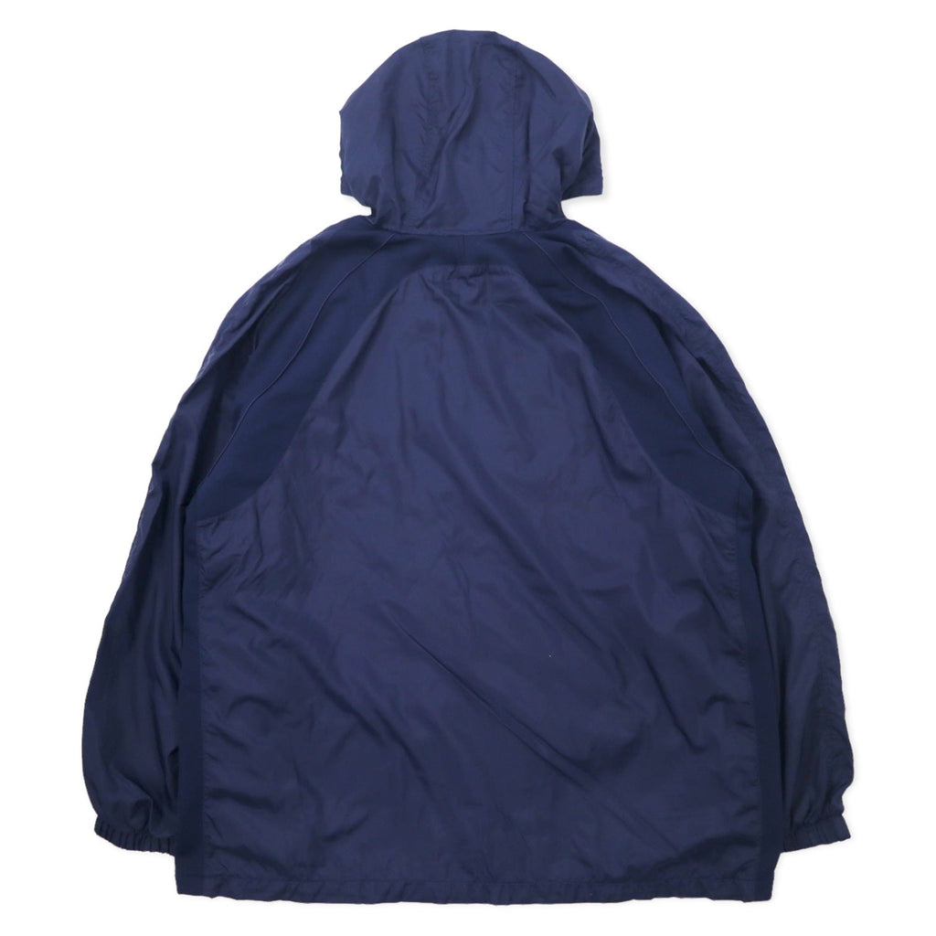 NIKE anni '90 Shell Parka Giacca a vento in nylon XL Blu navy Logo Swoosh ricamato Etichetta argentata Taglia grande