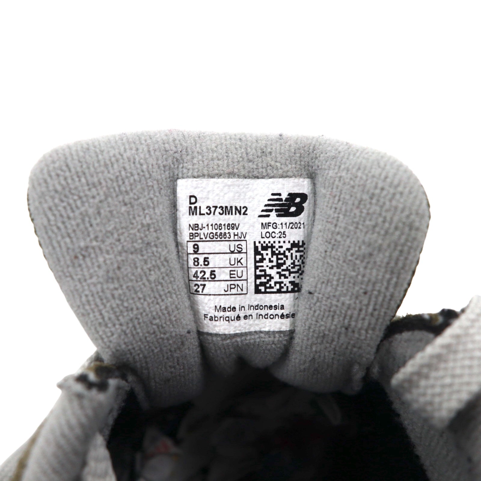 new balance 373 スエード スニーカー 27cm カーキ メッシュ ML373MN2