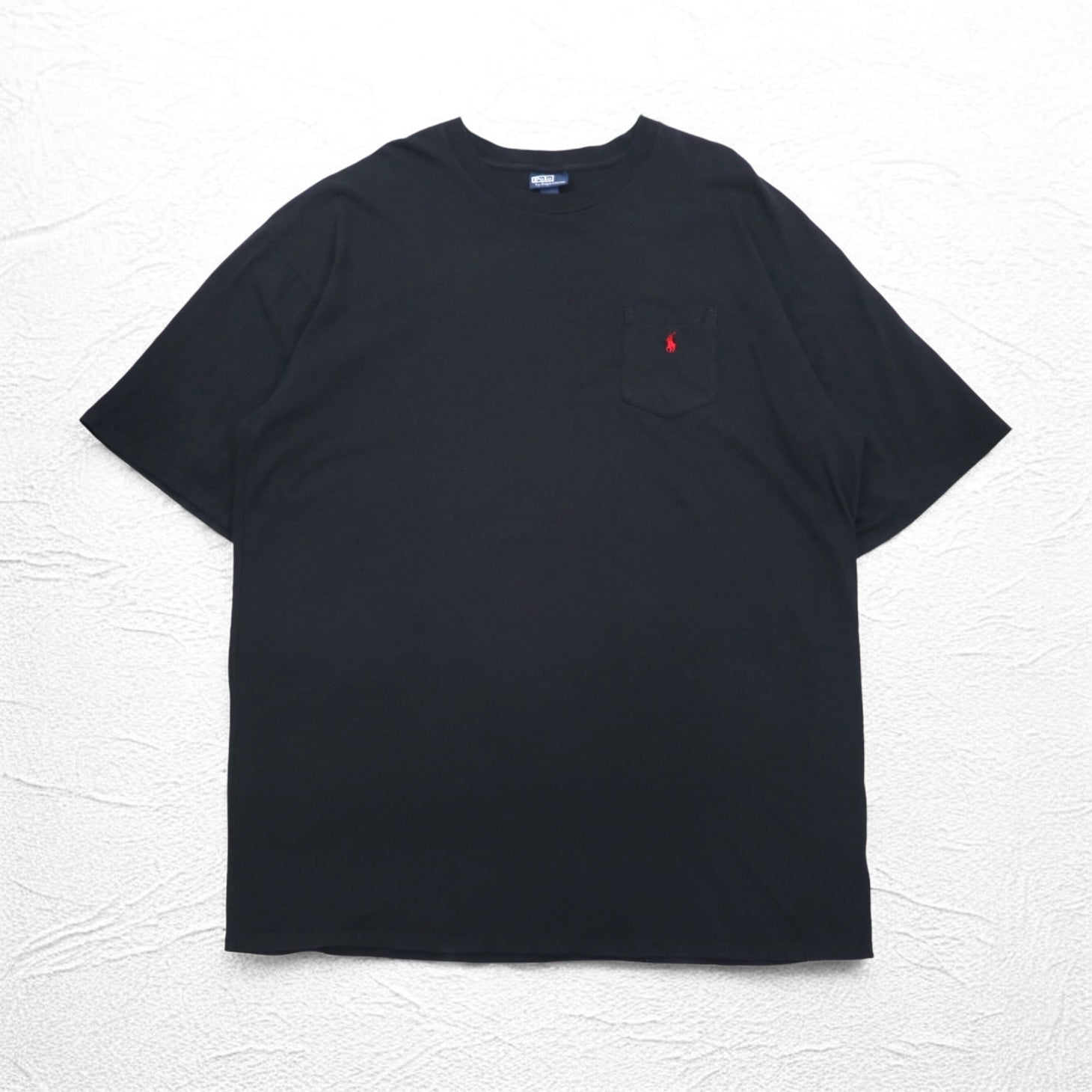 Polo by Ralph Lauren anni '90 T-shirt con taschino taglia 3XL TALL nera con ricamo Small Pony prodotta in Honduras
