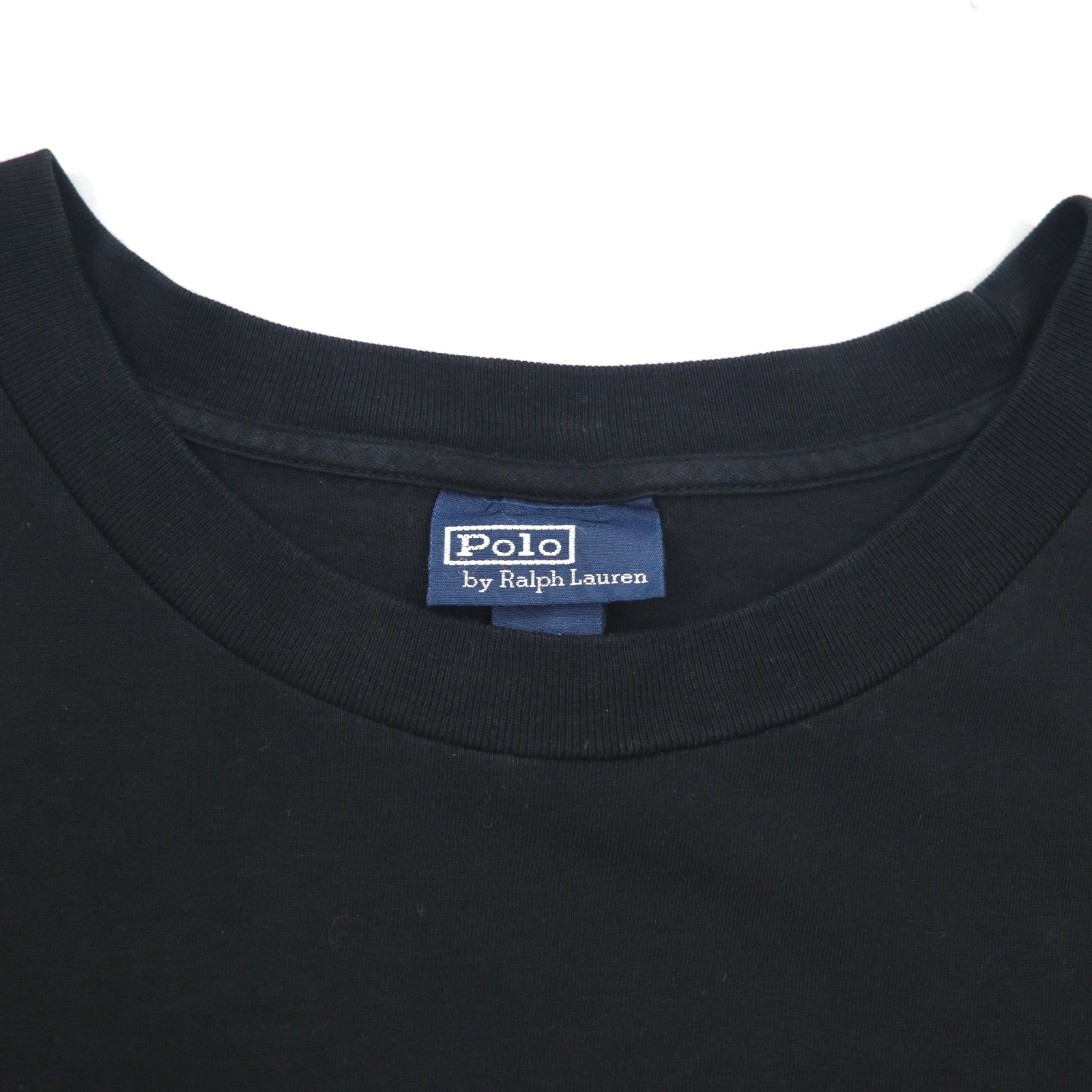 Polo by Ralph Lauren anni '90 T-shirt con taschino taglia 3XL TALL nera con ricamo Small Pony prodotta in Honduras