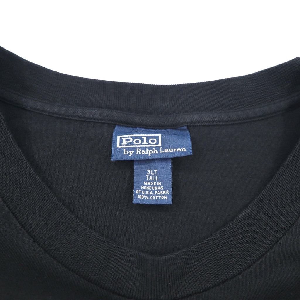 Polo by Ralph Lauren anni '90 T-shirt con taschino taglia 3XL TALL nera con ricamo Small Pony prodotta in Honduras