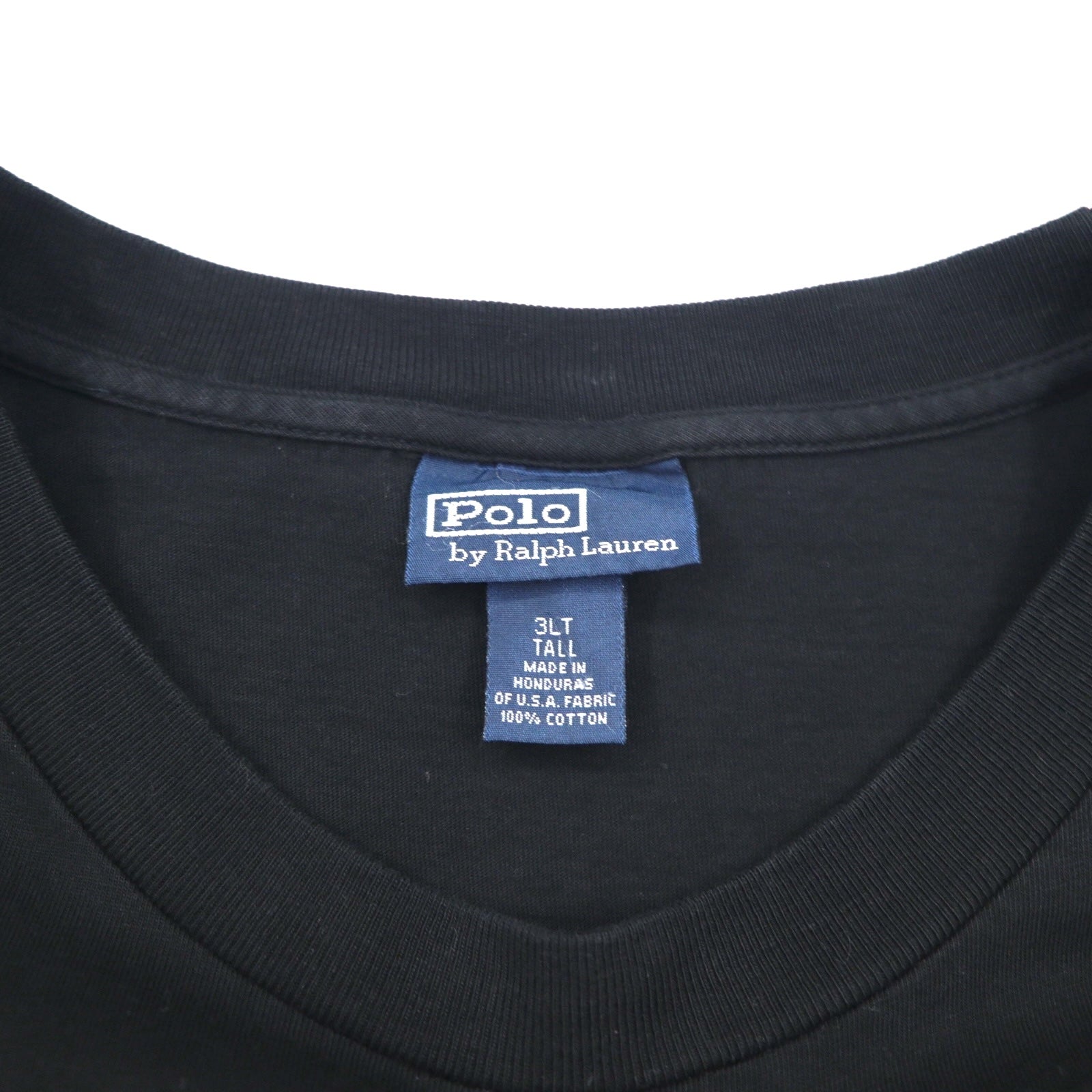 Polo by Ralph Lauren anni '90 T-shirt con taschino taglia 3XL TALL nera con ricamo Small Pony prodotta in Honduras