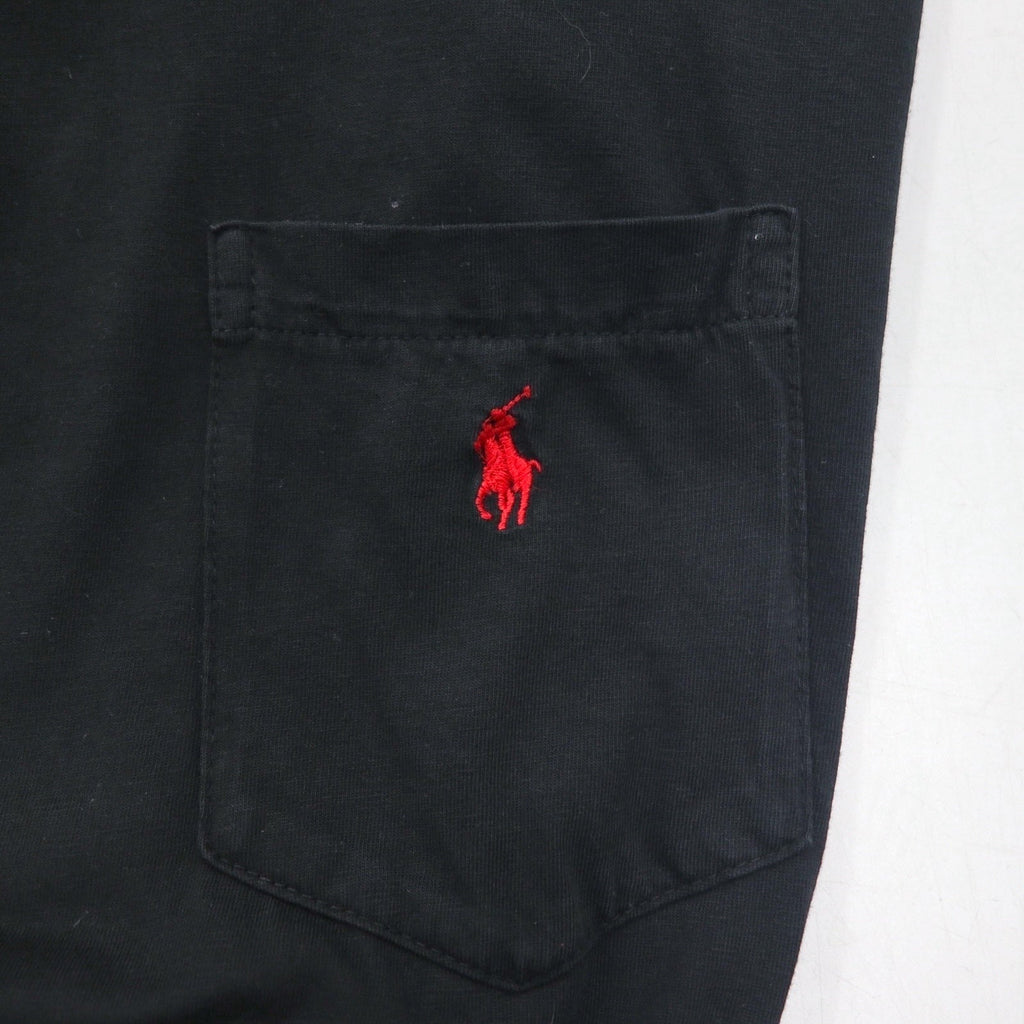 Polo by Ralph Lauren anni '90 T-shirt con taschino taglia 3XL TALL nera con ricamo Small Pony prodotta in Honduras