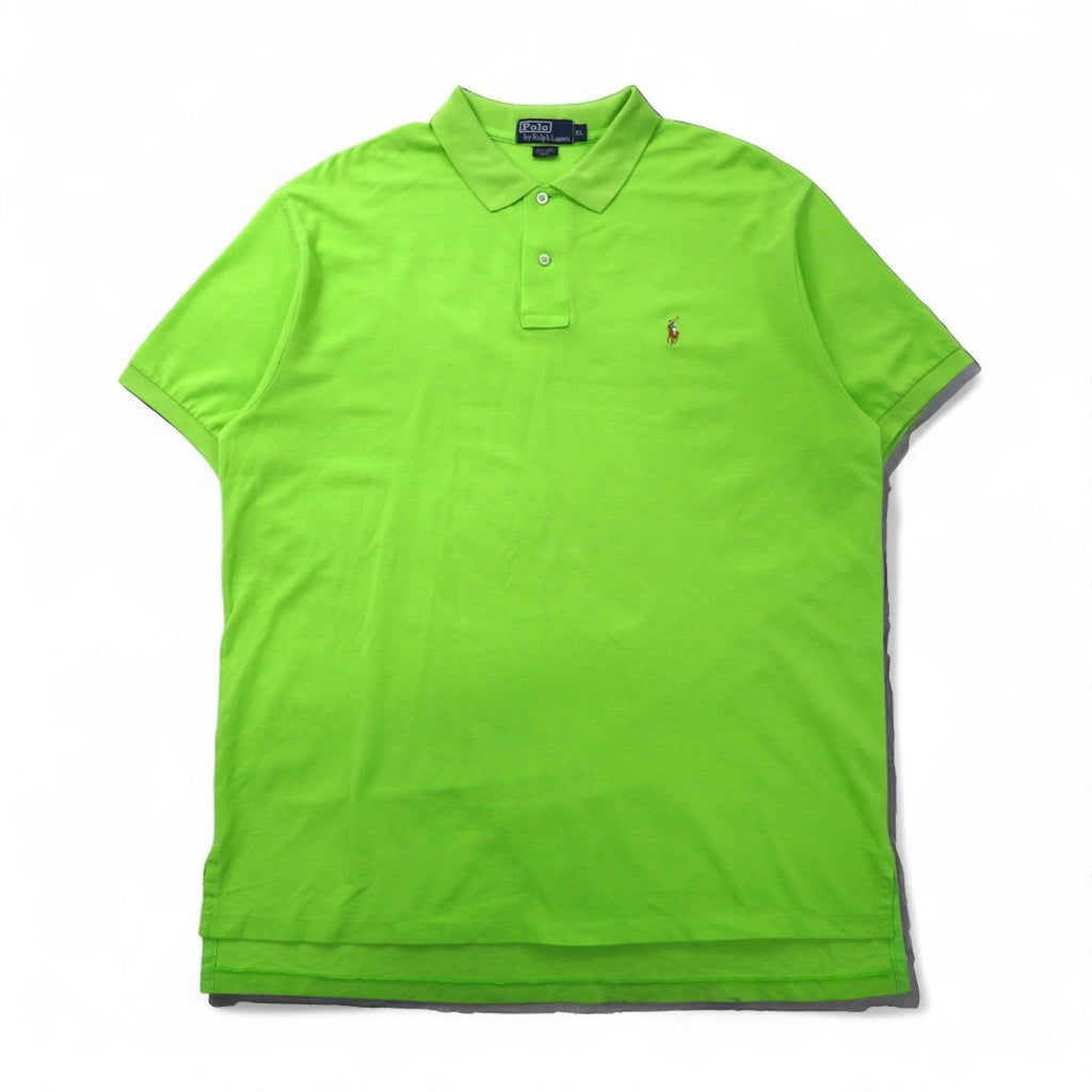 Polo by Ralph Lauren polo anni '90, taglia XL, verde, cotone, piquet, ricamo piccolo pony, prodotto in Perù