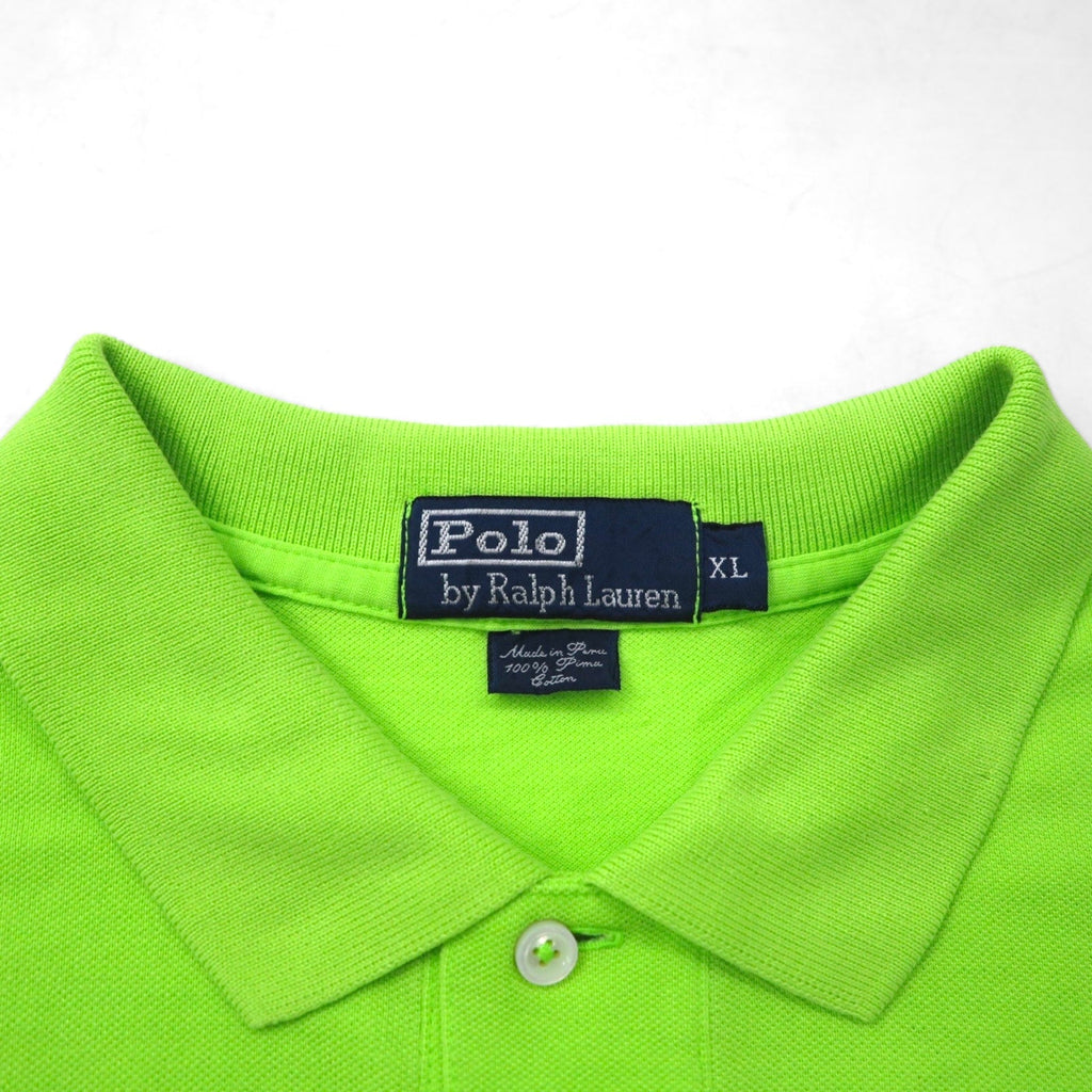 Polo by Ralph Lauren polo anni '90, taglia XL, verde, cotone, piquet, ricamo piccolo pony, prodotto in Perù