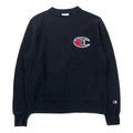 Champion Reverse Weave Felpa L Nera Cotone Logo Script Etichetta Blu Replica Made in Honduras