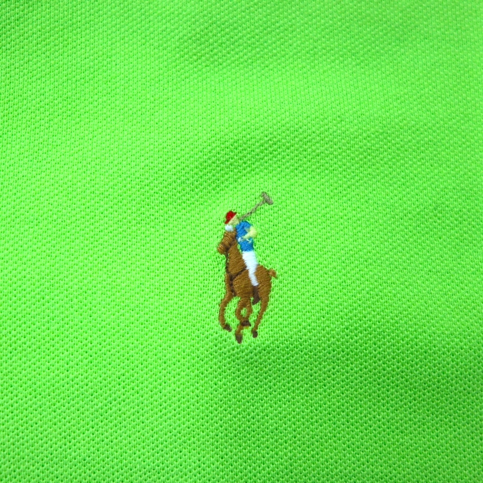 Polo by Ralph Lauren polo anni '90, taglia XL, verde, cotone, piquet, ricamo piccolo pony, prodotto in Perù