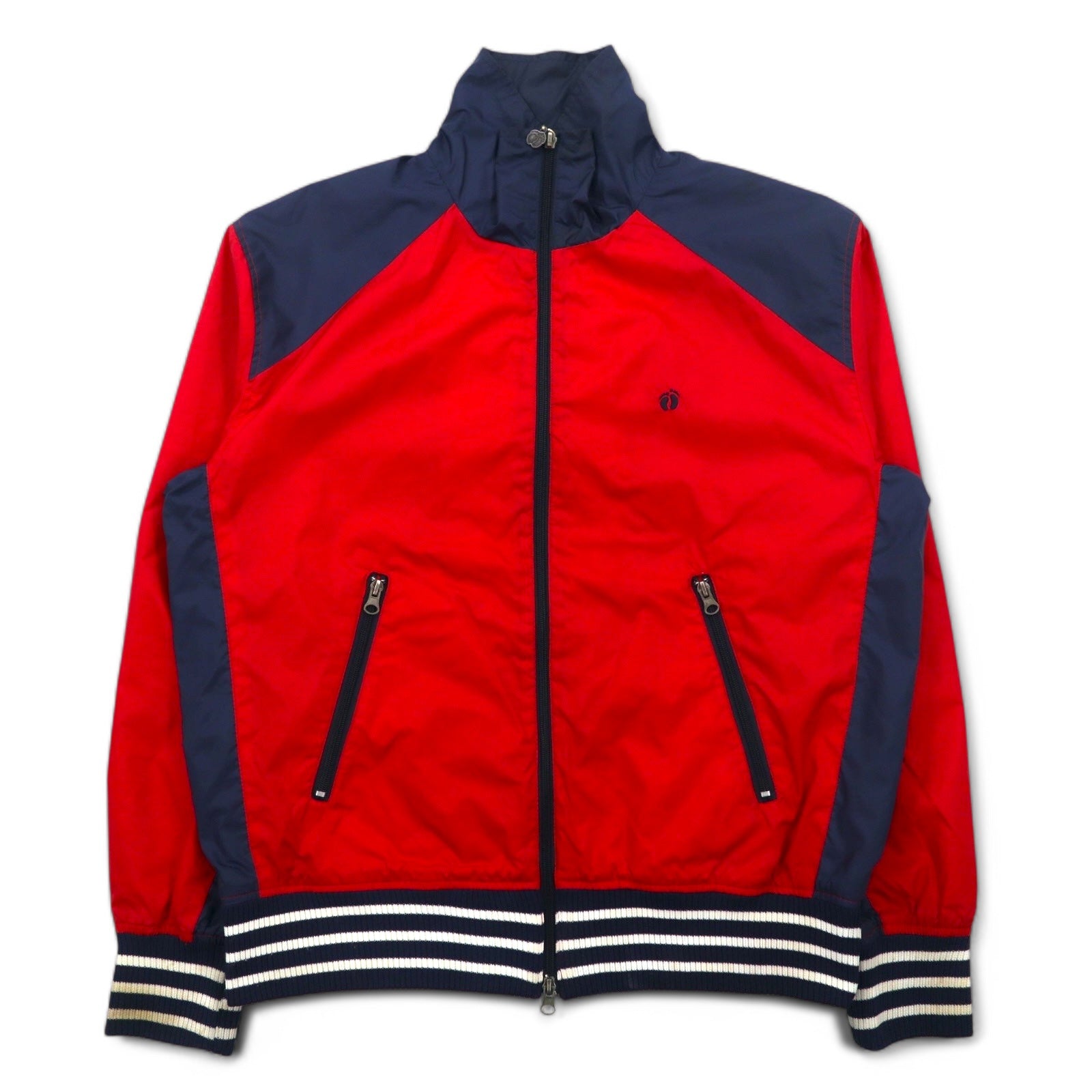 Giacca in nylon HANG TEN anni 2000, giacca da pista, tuta da ginnastica, taglia L, ricamo logo a punto singolo rosso