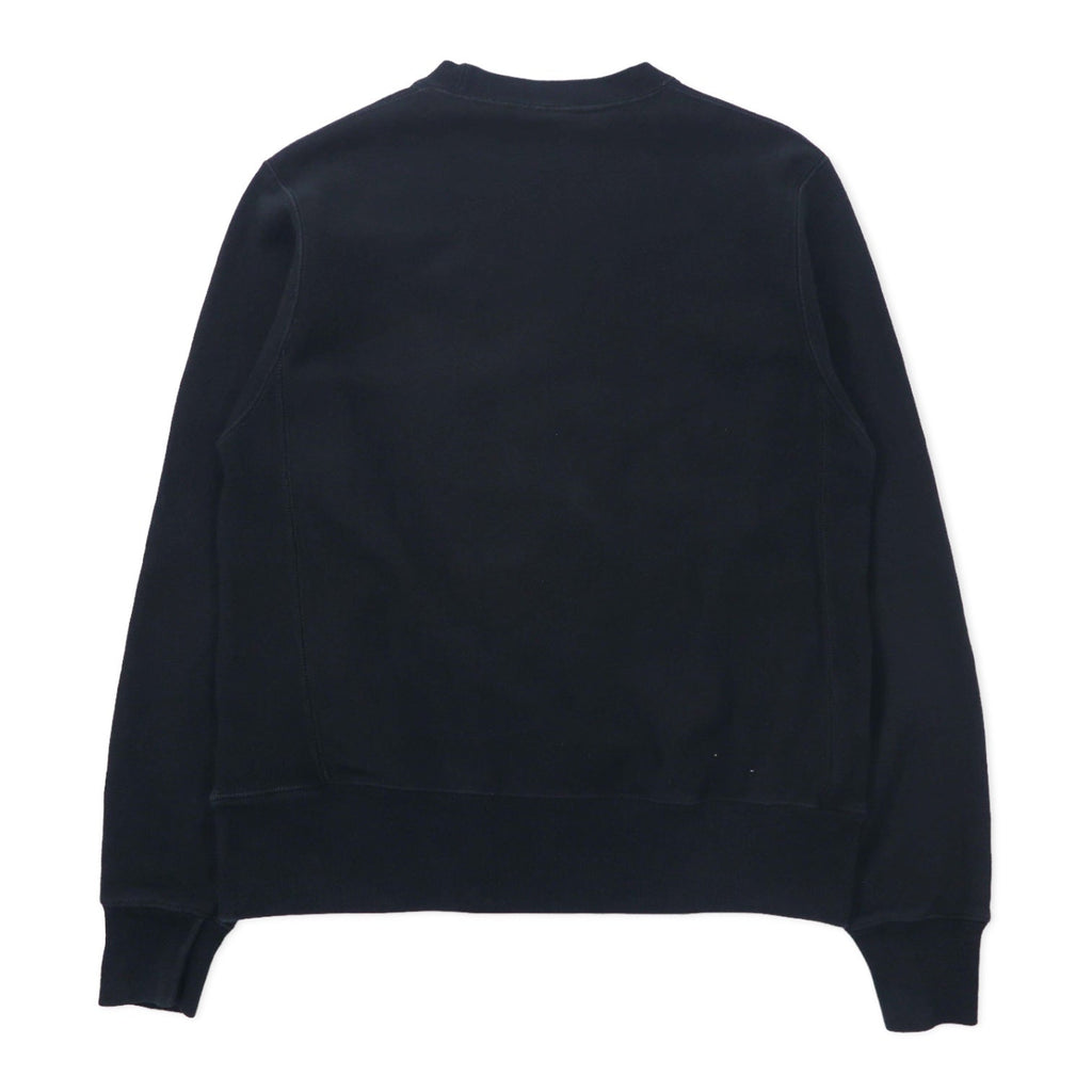 Champion Reverse Weave Felpa L Nera Cotone Logo Script Etichetta Blu Replica Made in Honduras