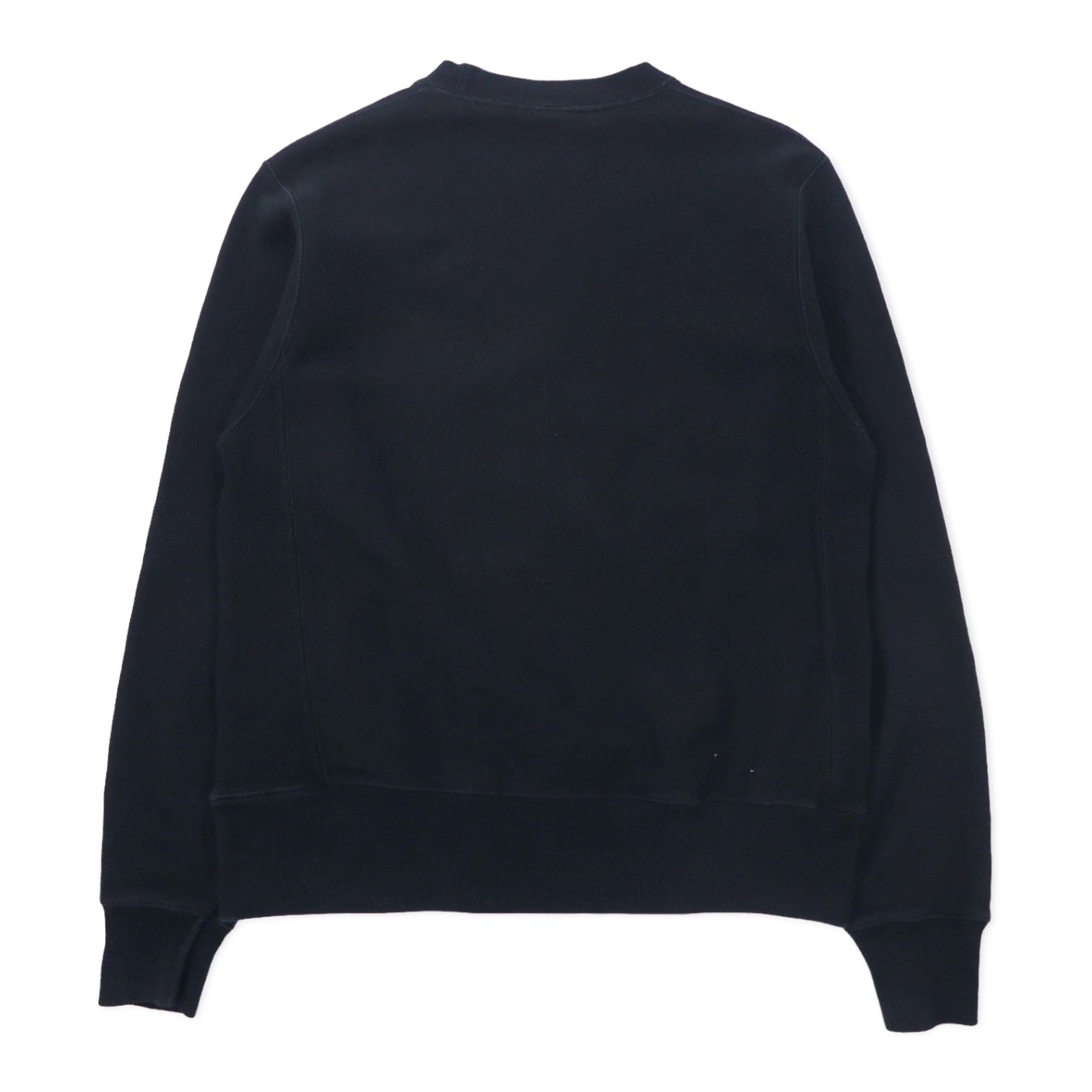 Champion Reverse Weave Felpa L Nera Cotone Logo Script Etichetta Blu Replica Made in Honduras