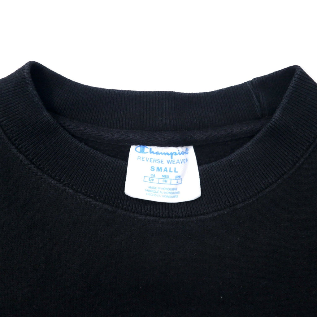 Champion Reverse Weave Felpa L Nera Cotone Logo Script Etichetta Blu Replica Made in Honduras
