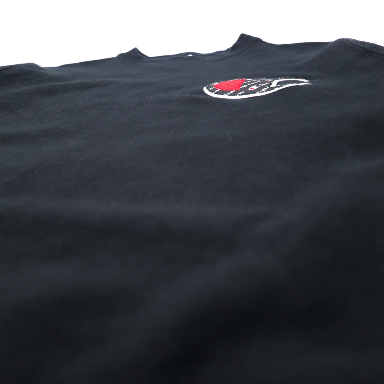 Champion Reverse Weave Felpa L Nera Cotone Logo Script Etichetta Blu Replica Made in Honduras