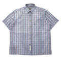 Camicia Barbour a maniche corte, button-down, taglia L, blu a quadri, in cotone, made in Portogallo