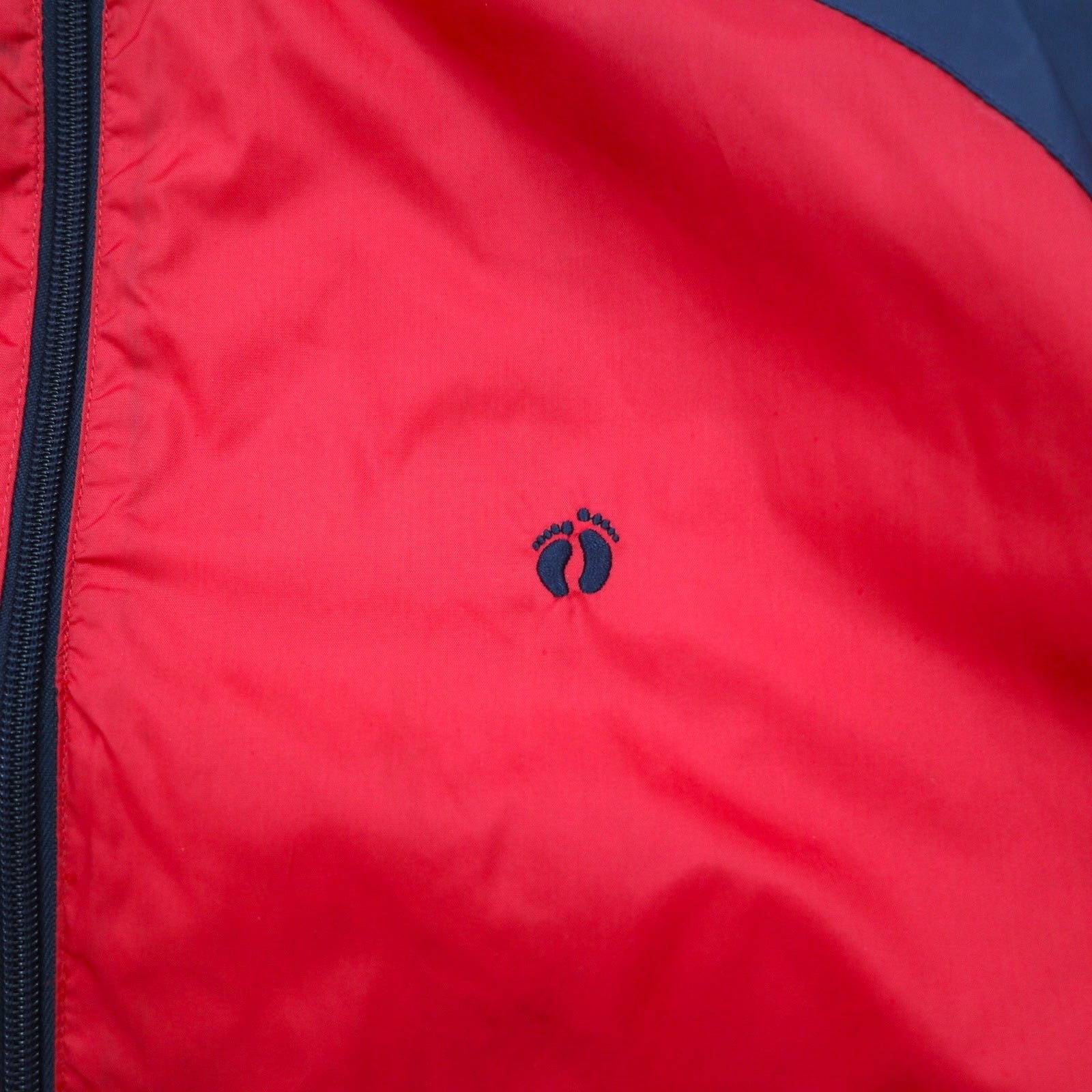 Giacca in nylon HANG TEN anni 2000, giacca da pista, tuta da ginnastica, taglia L, ricamo logo a punto singolo rosso