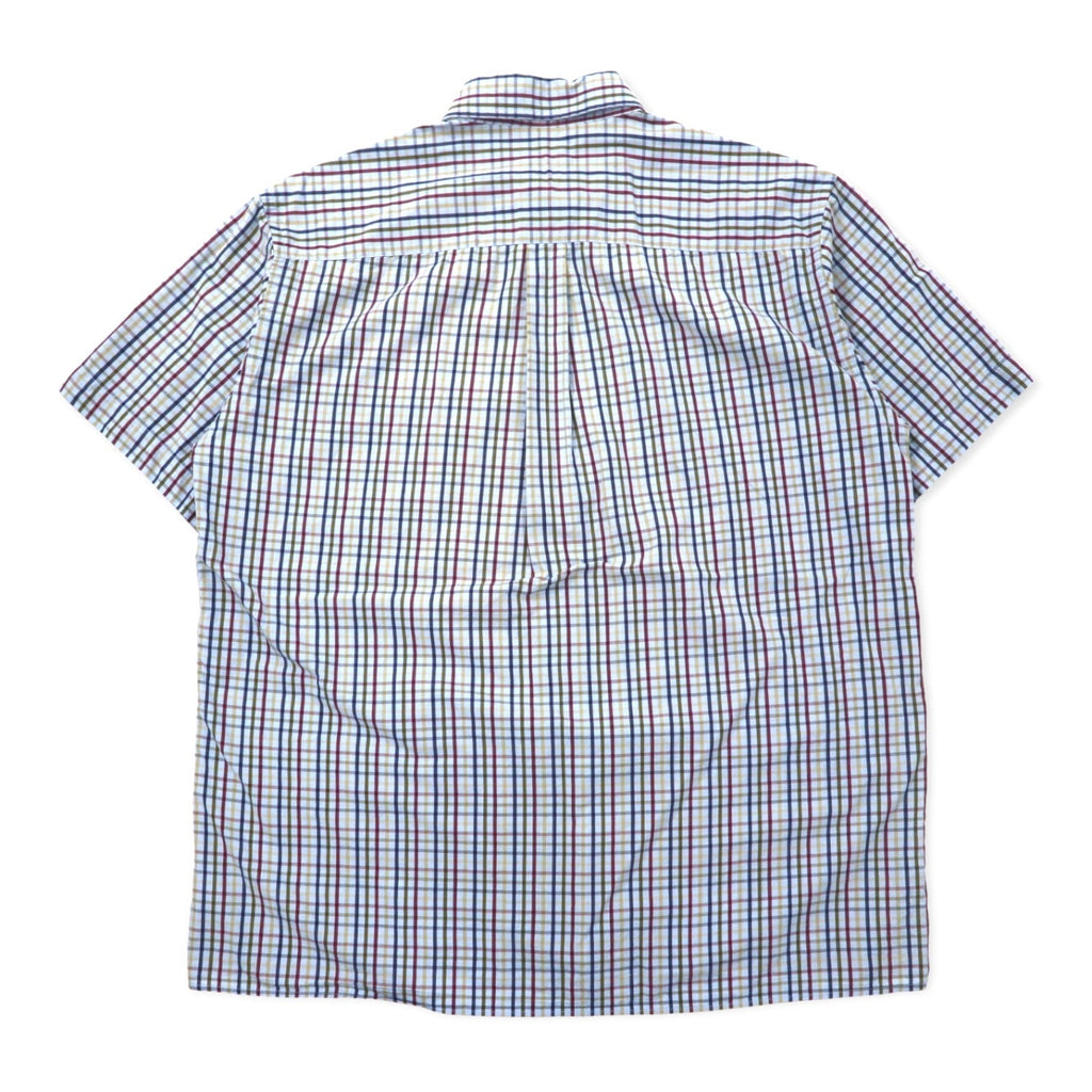 Camicia Barbour a maniche corte, button-down, taglia L, blu a quadri, in cotone, made in Portogallo