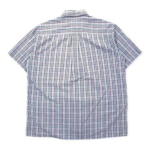 Camicia Barbour a maniche corte, button-down, taglia L, blu a quadri, in cotone, made in Portogallo