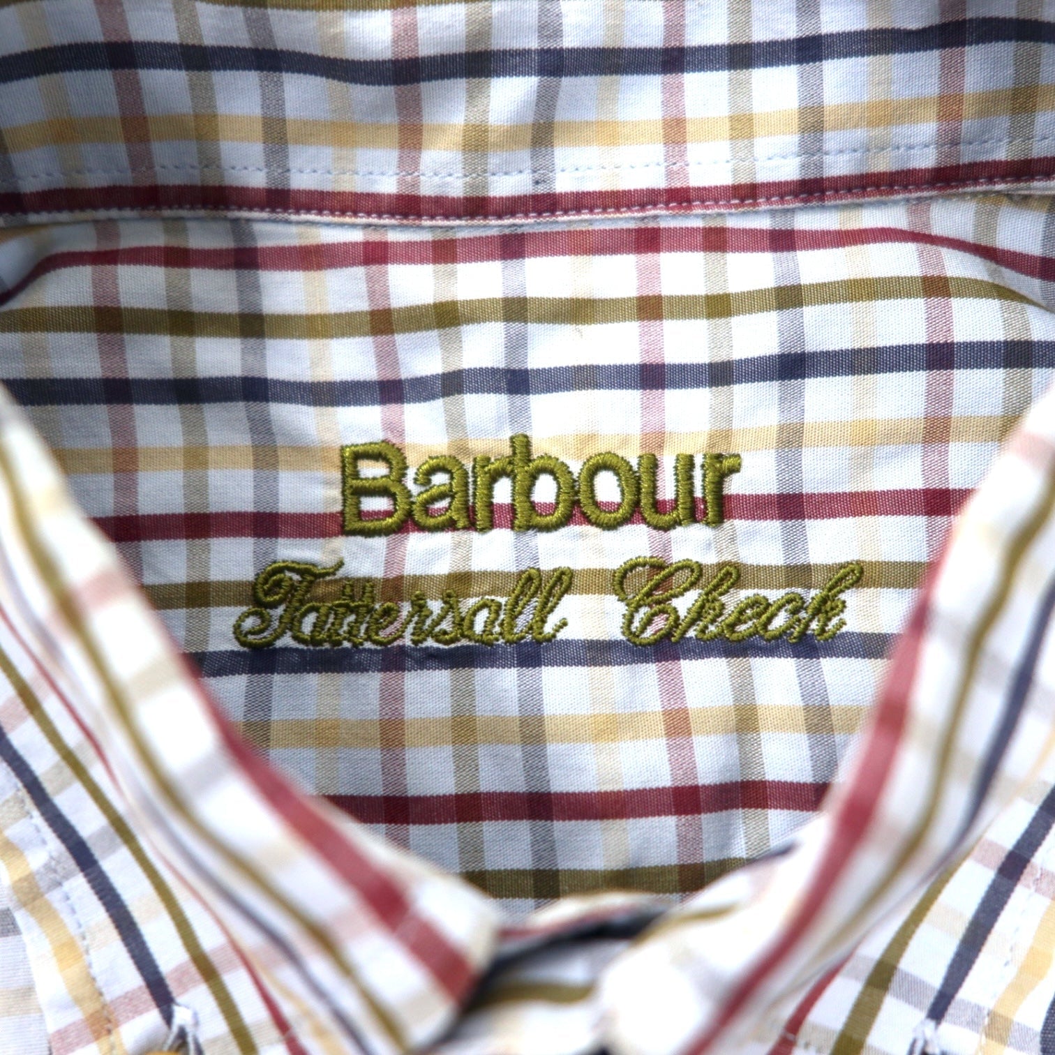 Camicia Barbour a maniche corte, button-down, taglia L, blu a quadri, in cotone, made in Portogallo