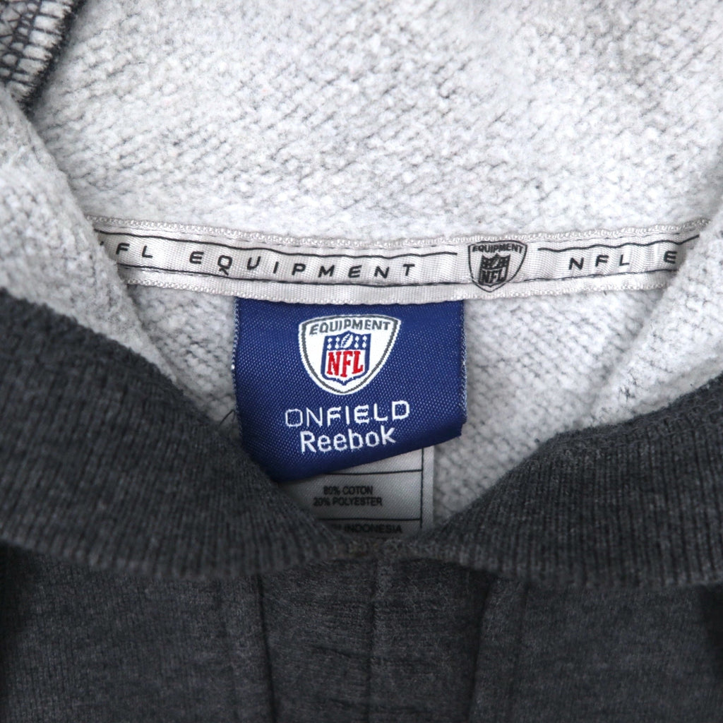 Felpa con cappuccio Reebok, pullover, 2XL, grigia, interno felpato, tasca frontale, NFL Houston Texans, taglia grande