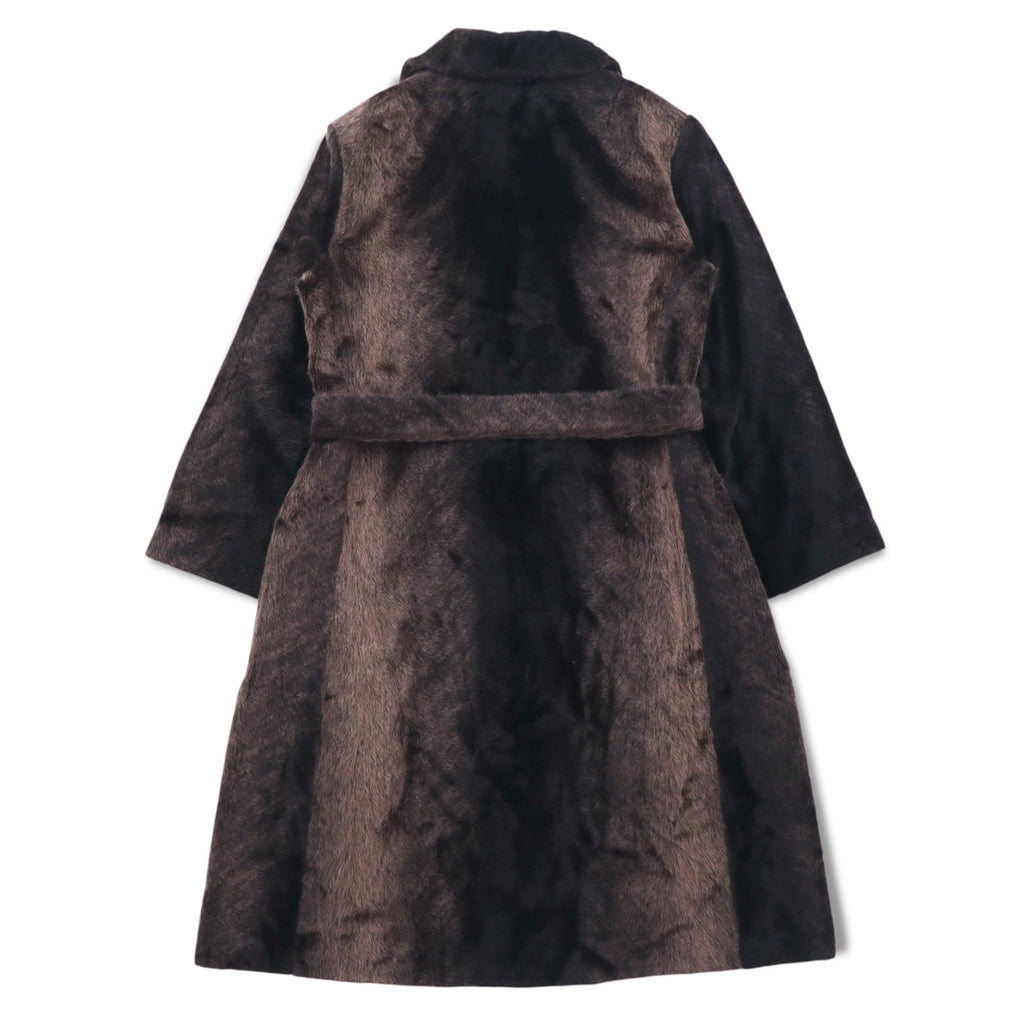 Vintage 60s Fur Coat Style by Fairmoorフランス製 60年代 ダブルブレスト ファーコート FREE ブラウン 毛皮 ベルト付き
