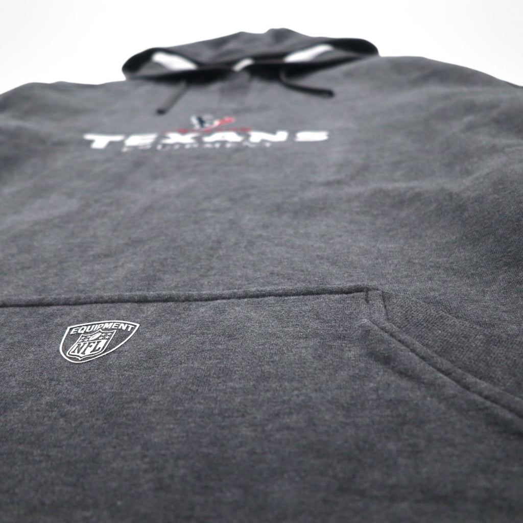 Felpa con cappuccio Reebok, pullover, 2XL, grigia, interno felpato, tasca frontale, NFL Houston Texans, taglia grande