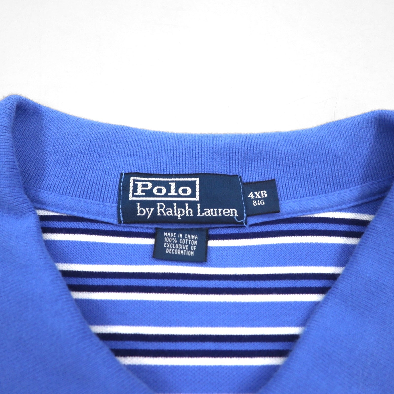 Polo Ralph Lauren Polo a righe 4XL BIG blu Taglia grande Ricamo piccolo pony