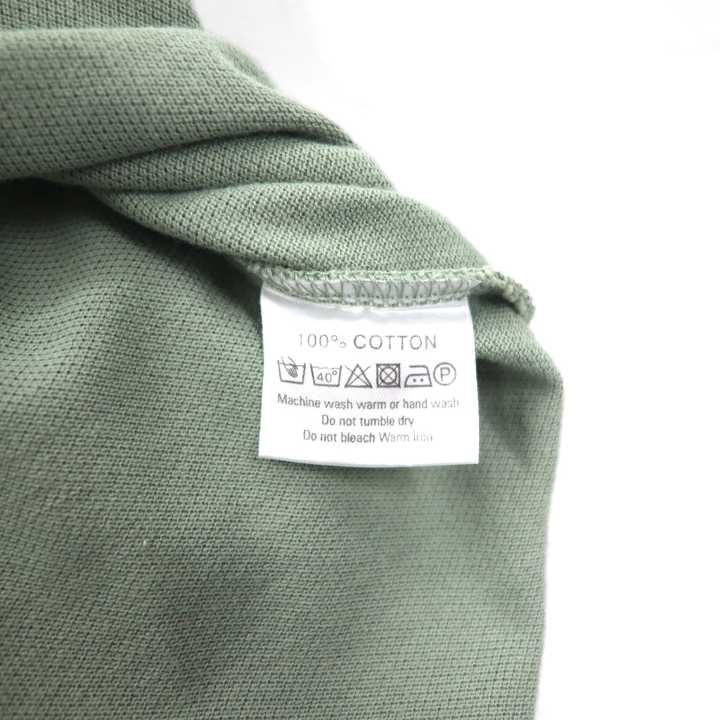 BURBERRY Polo L Verde Khaki Cotone Piqué Taschino sul petto Logo ricamato