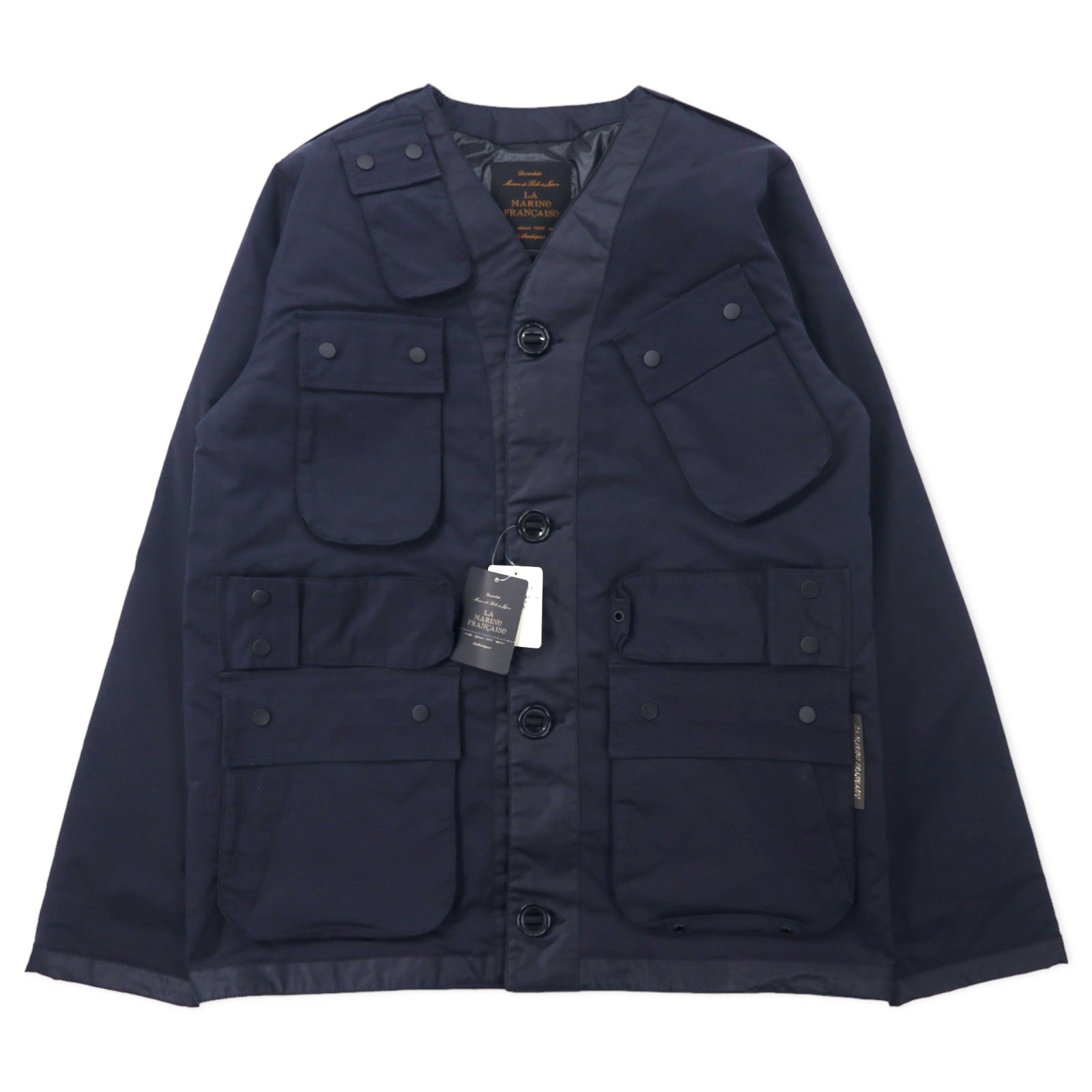 LA MARINE FRANCAISE SAMIA × T-400 Beach Blouson Militare Combinato Gimmick Jacket 48 Blu Marino Poliestere MMG7711051 Nuovo con etichette