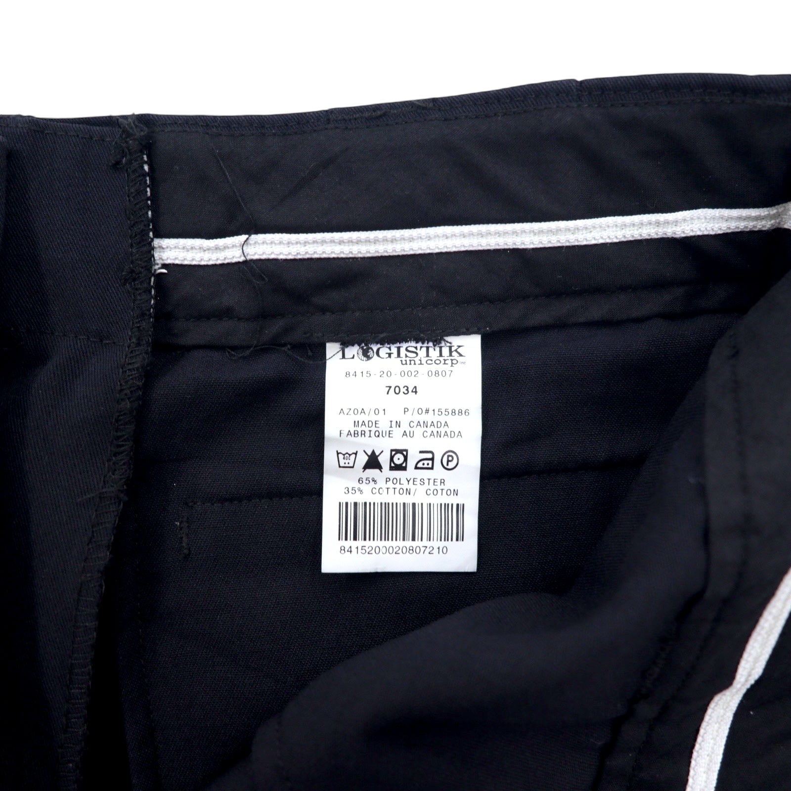 Pantaloni da lavoro cargo LOGISTIK riflettenti, taglia L, colore nero, poliestere, fabbricati in Canada