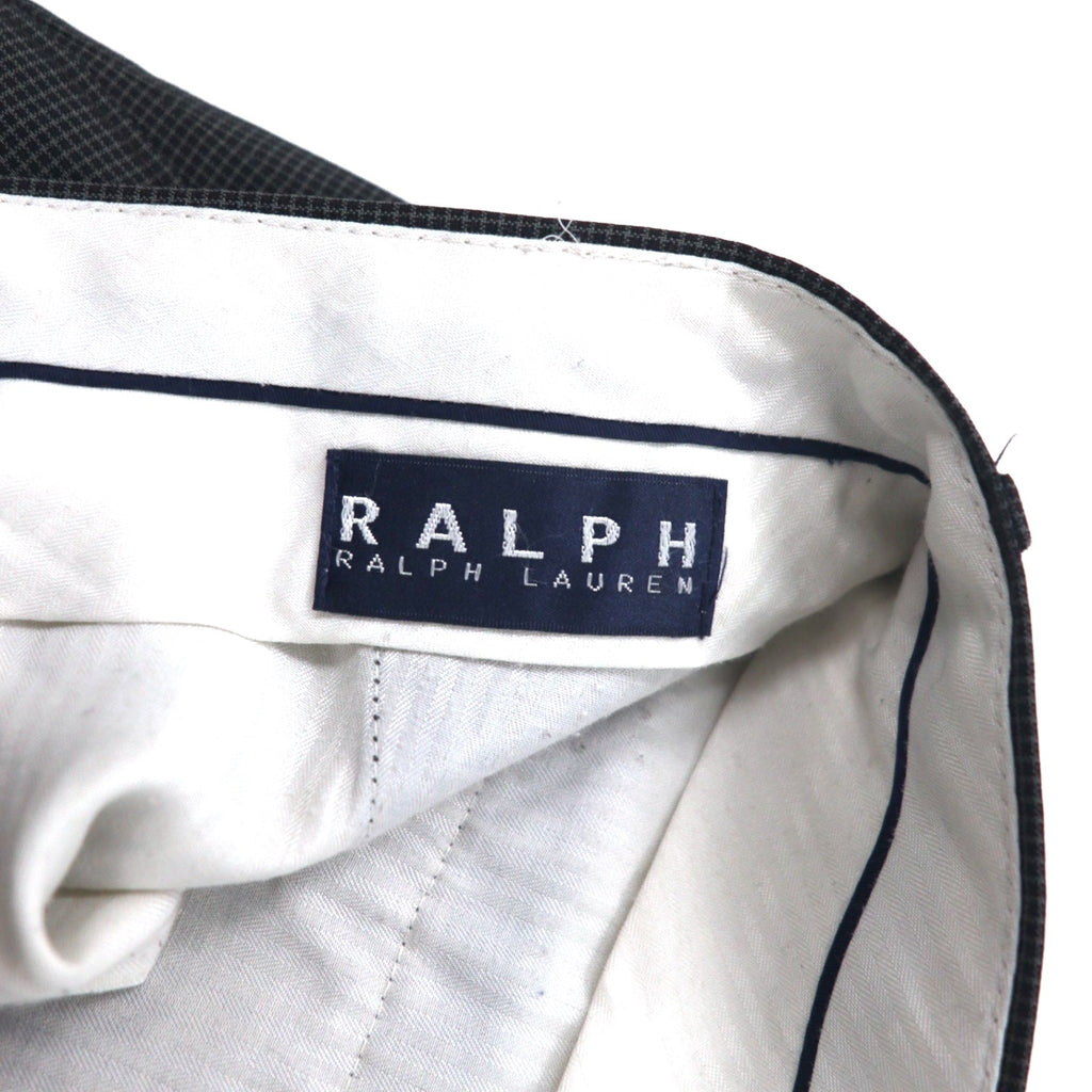 RALPH LAUREN Pantaloni con pinces larghi 2 pieghe 34 grigio a quadri poliestere lavabile