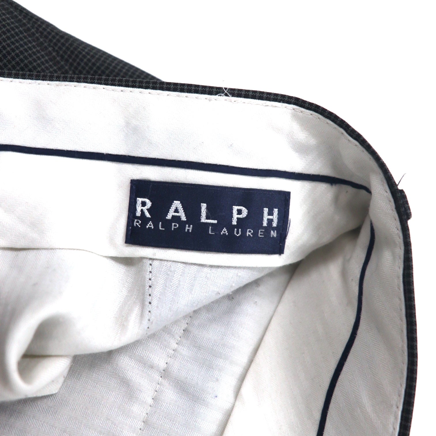 RALPH LAUREN Pantaloni con pinces larghi 2 pieghe 34 grigio a quadri poliestere lavabile