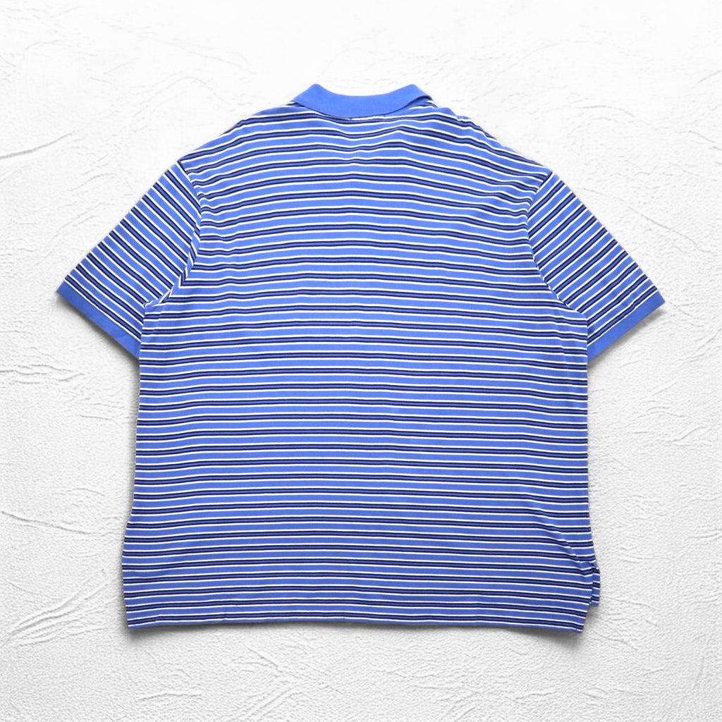 Polo Ralph Lauren Polo a righe 4XL BIG blu Taglia grande Ricamo piccolo pony