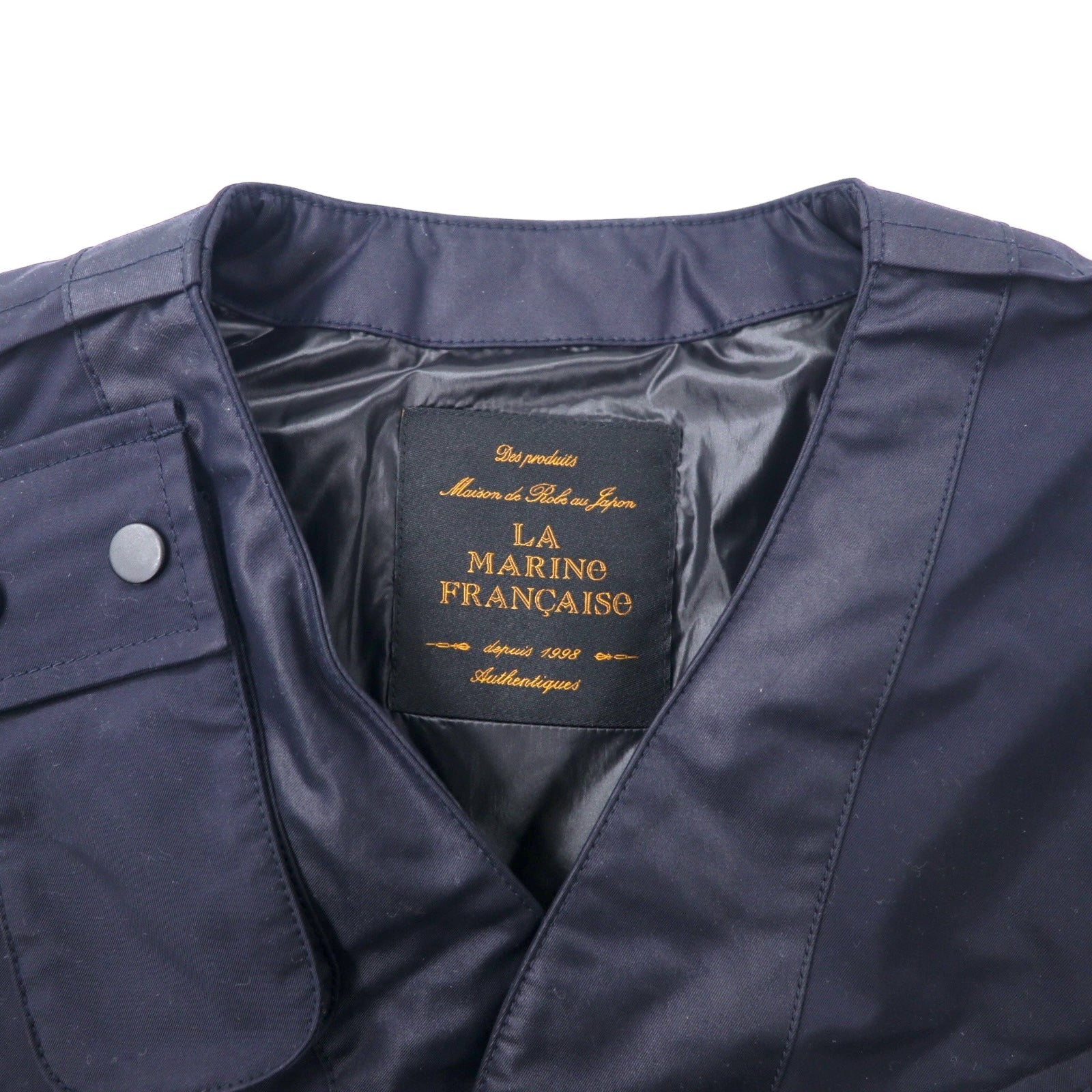 LA MARINE FRANCAISE SAMIA × T-400 Beach Blouson Militare Combinato Gimmick Jacket 48 Blu Marino Poliestere MMG7711051 Nuovo con etichette
