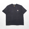 Carhartt T-shirt girocollo Henley 2XL grigio Original Fit tasca sul petto taglia grande made in Honduras