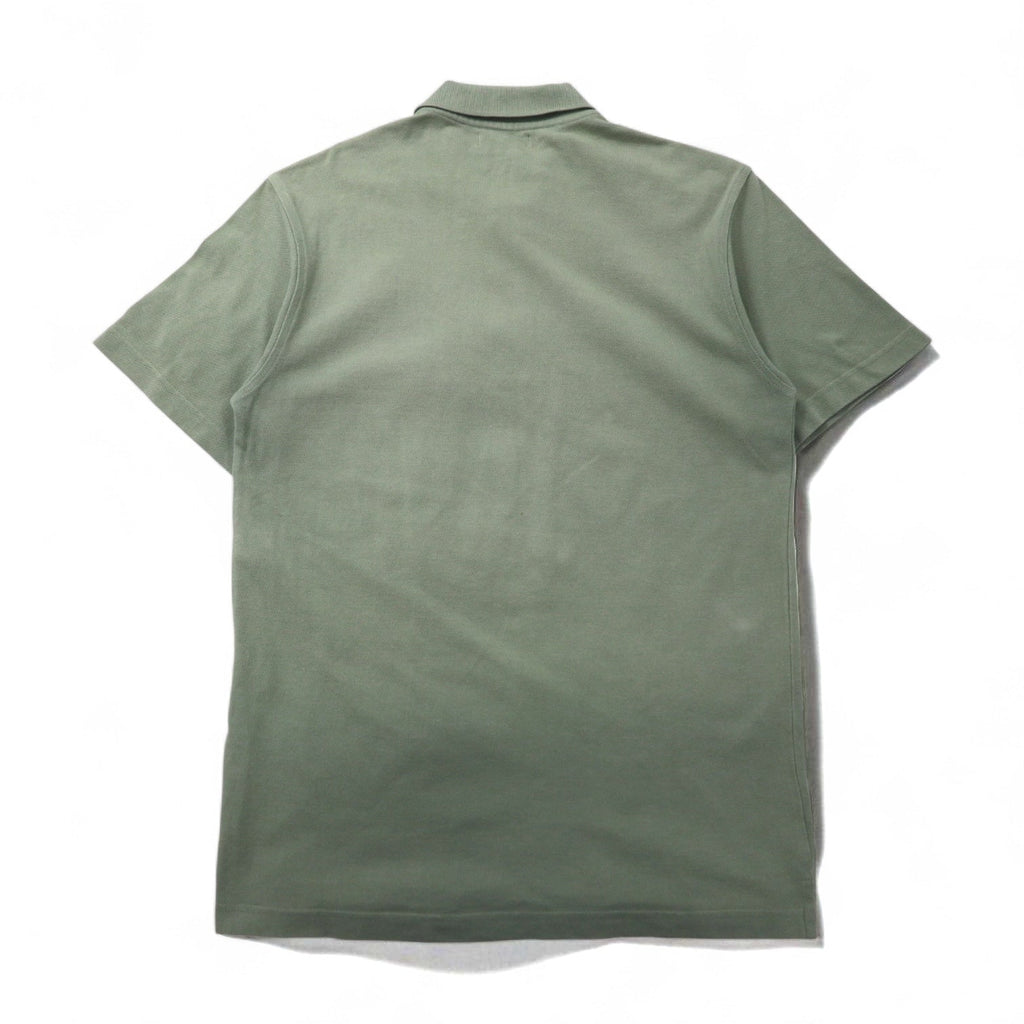 BURBERRY Polo L Verde Khaki Cotone Piqué Taschino sul petto Logo ricamato